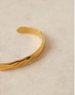 Lost Souls stainless steel 18ct gold plated hammered cuff bracelet