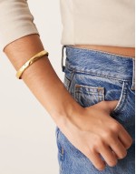 Lost Souls stainless steel 18ct gold plated hammered cuff bracelet