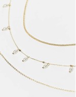Curve 3 pack tiered necklaces with faux pearl detail in gold