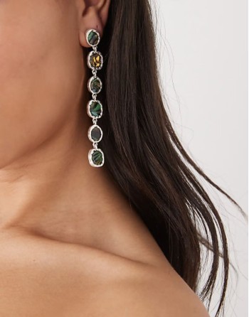 dangly earring with faux shell in silver